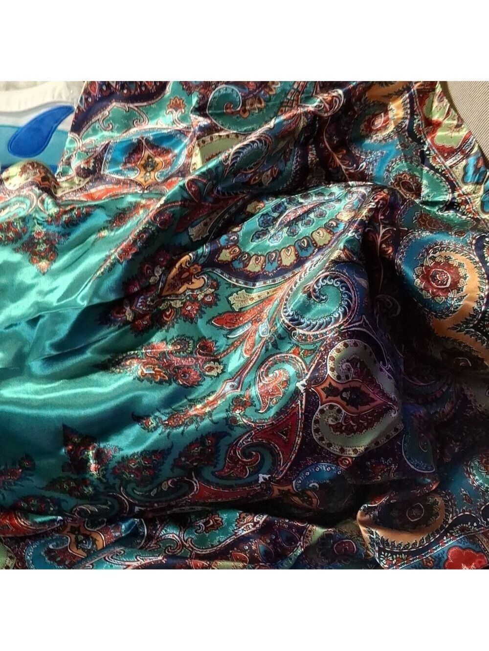 Scarf  green paisley